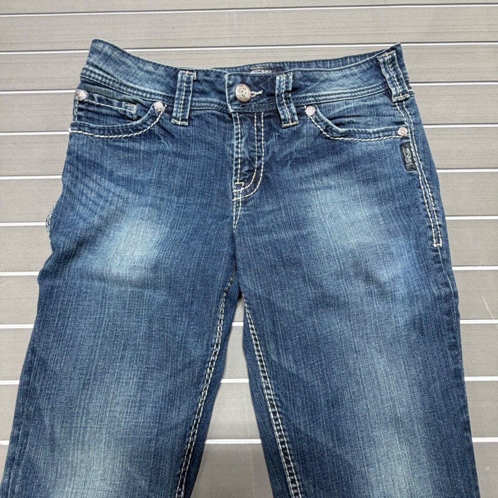 Silver Jeans Co Suki Surplus Bootcut Jeans W29 L34 Medium Wash Contrast Stitch